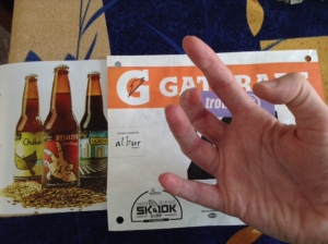 My hand, who knows how many weeks post-op, and a brand of beer has some eerily similar art on its bottle.